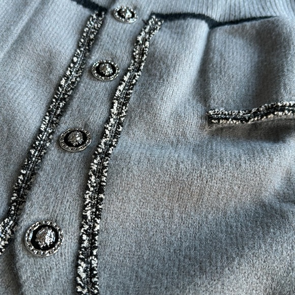 Grey Collective Metallic Trim Botton Front Cardigan - Picture 4 of 5